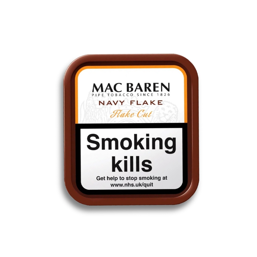 Pipe Tobacco - Mac Baren Navy Flake - Tin Of 50G