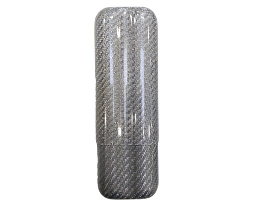 [17291] Cigar Case - Carbon Fibre Silver - 2 Cigars