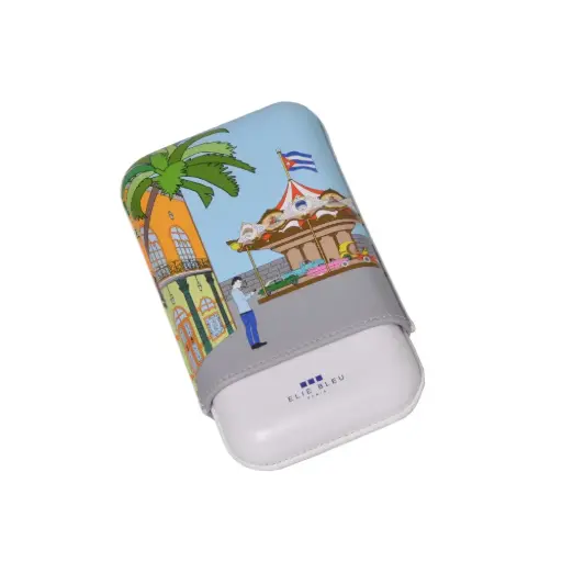 [51219] Cigar Case - Elie Bleu Casa Cubana Carousel - 2 Cigars
