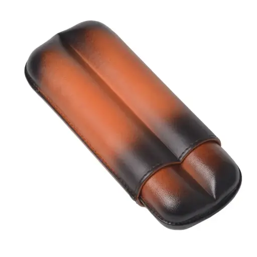 [51220] Cigar Case - Elie Bleu 27mm Honey - 2 Cigars