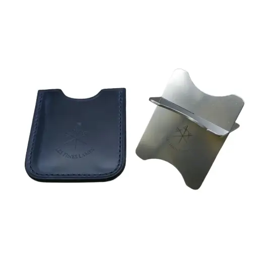 [51412] Cigar Stand - Les Fines Lames Metal Leather Case Petrol Blue