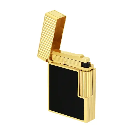 [51986] Lighter - S.T. Dupont Ligne 1 Vertical Line Black/Yellow Gold