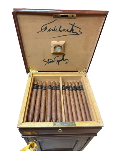 [52010] XI Friends of Partagas Festival Humidor hand signed by Castro and Spielberg