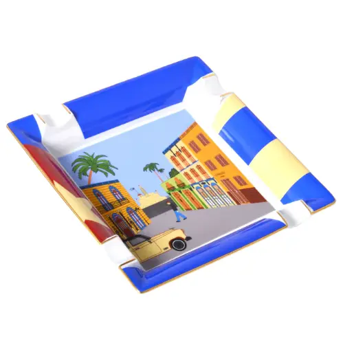 [52016] Ashtray - Elie Bleu Casa Cubana - 4 Cigars