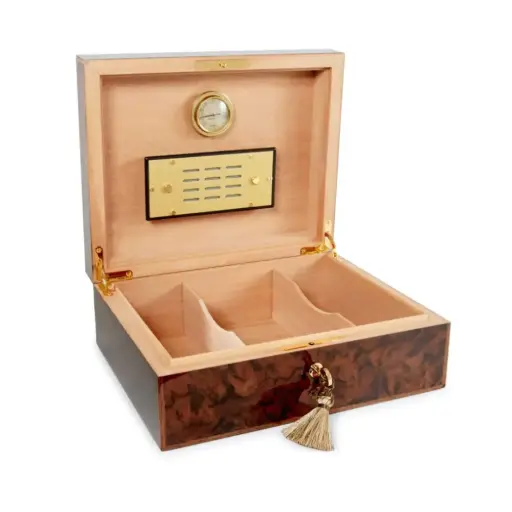 [52306] Humidor - Elie Bleu Classic Walnut Burl - 75 Cigars Capacity